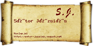Sátor Józsiás névjegykártya